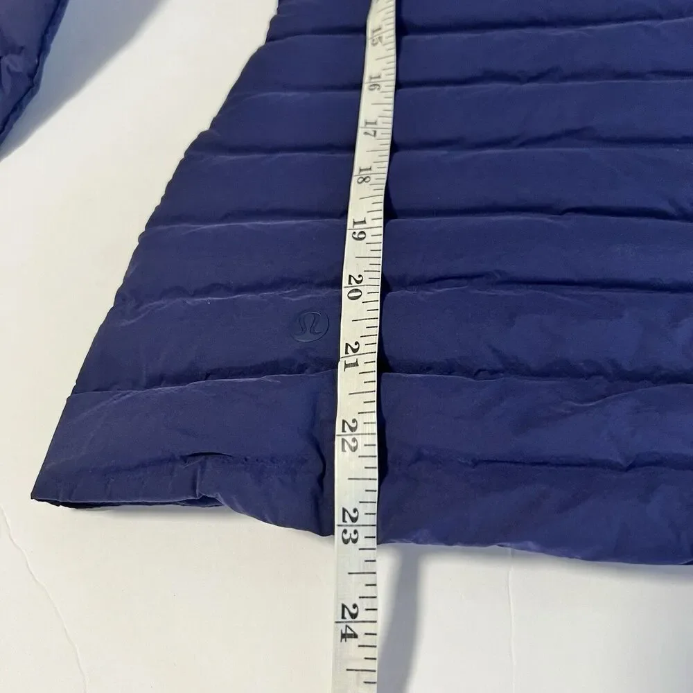 Lululemon Sz 4 Pack It Down Jacket Night Sea Blue 700 Fill Goose Down - Picture 8 of 9